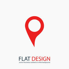 Map pointer flat icon, vector illustration. Flat design style