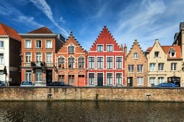 Fototapeta premium Domy Bruges Brugge, Belgia