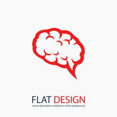 brain icon, vector illustration. Flat design style