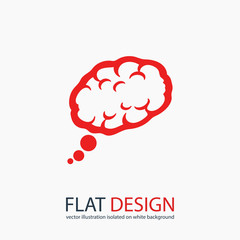 brain icon, vector illustration. Flat design style
