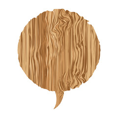 round wood chat bubble icon, vector illustraction design