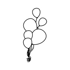contour bolloons party icon, vector illustraction design image