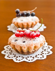 Two muffins and currants