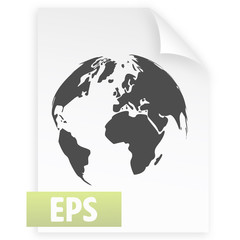 Flat paper cut style icon of globe