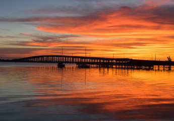 Sunrise over the Indian River Lagoon at the Eau Gallie Causeway