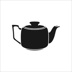 Kettle for tea or coffee simple silhouette icon on background