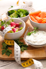 vegetable and dip,diet food concept
