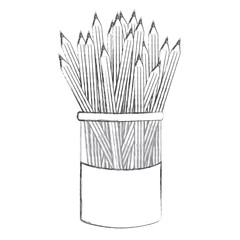 contour pencils color inside the butter jar icon, vector illustraction design
