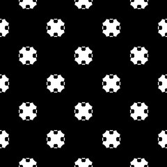 Vector monochrome seamless pattern, simple dark geometric texture with octagonal shapes, black & white abstract geometrical background. Repeat tiles. Design for textile, prints, decor, fabric, digital