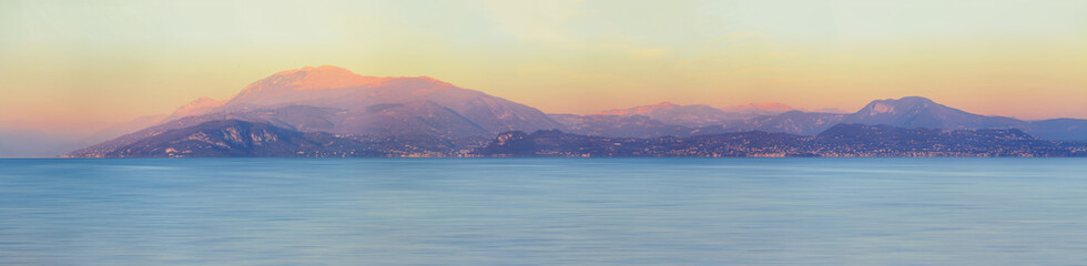 Panorama of Consorzio Lago di Garda lake, Lombardia, Italy