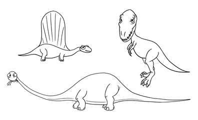 Cartoon Vector Set 03 of Ancient Dinosaur Monsters