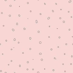 Vector seamless pattern. Modern stylish texture in trendy colors. Simple illustration with chaotic linear hand drawn drops on pink background. Design for prints, decoration, digital, cover, textile