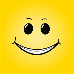 Smile on yellow background. Happy mood.