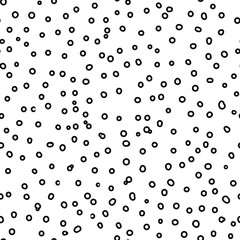 Vector monochrome texture, sketchy seamless pattern with hand drawn chaotic spots. Stylish trendy abstract background, repeat tiles. Modern stylish illustration. Design for print, web, decor, cloth