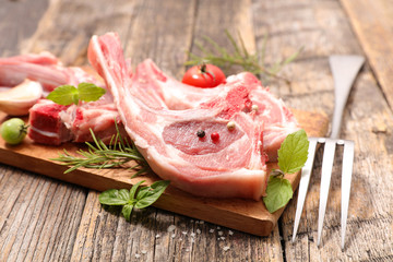 raw lamb rib
