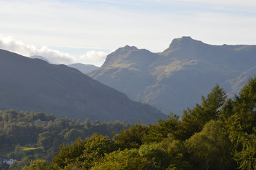 Mountain Peaks at Dusk