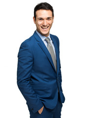 Smiling businessman isolated on white