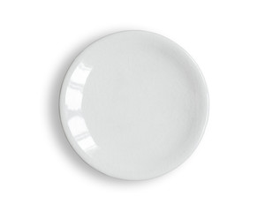 Blank white dish isolated on a white background.