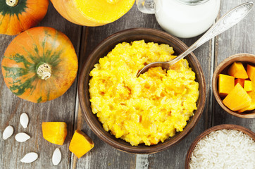 Rice porridge with pumpkin