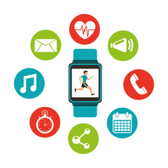 wearable technology with healthy lifestyle vector illustration design