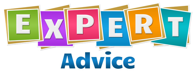 Expert Advice Colorful Squares Text 