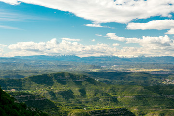 View from the Montserrat mountain in the Pyrenees. Spain, Barcelona.