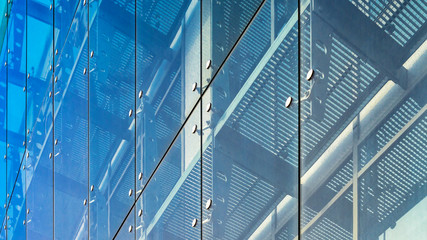 Architecture Background. Glass facade system