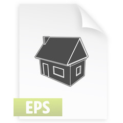 Flat paper cut style icon of house model
