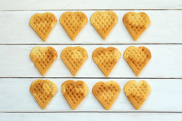 waffles butcher and wooden background