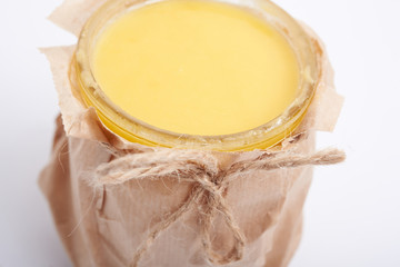 white honey on a white background