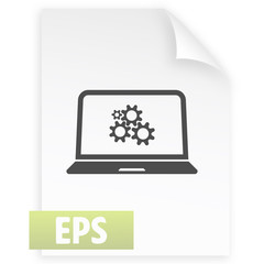 setting parameters, laptop icon, vector illustration. Flat design style