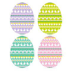 easter eggs with bunny stripe patterns
