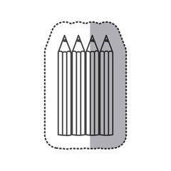 silhouette pencils color icon, vector illustraction design image