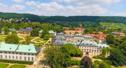 Fototapeta na wymiar Pillnitz Castle, aerial view of Saxony