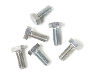 metal bolts isolated on white background