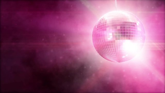3D Animation - Disco ball on pink background