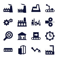 Set of 16 factory filled icons