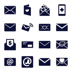 Set of 16 email filled icons