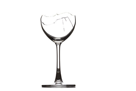 transparent broken wineglass