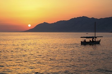 Fototapeta na wymiar Sunset in Croatia on the Adriatic Sea