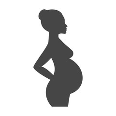 Silhouette pregnant woman - Illustration