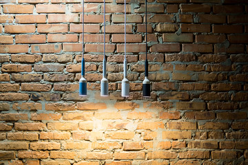 Luminous lamps in loft style