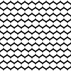 Fototapeta premium Vector monochrome seamless pattern, simple black & white geometric texture, illustration on mesh, smooth lattice, tissue structure. Repeat abstract background. Design for prints, textile, digital, web