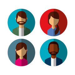 group person avatars characters vector illustration design
