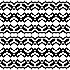 Vector monochrome seamless texture, abstract geometric pattern, smooth lines, geometrical shapes. Abstract design element for decoration, cover, package, textile, furniture, wallpaper. Black & white
