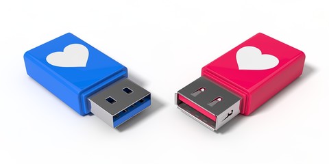 Fototapeta premium 3d illustration of simple usb stick.