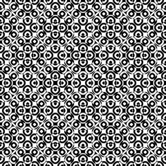 Vector monochrome seamless texture, specular geometric pattern, repeat tiles. Black & white overlay circles. Illusive optical effect. Design element for tileable print, decoration, textile, digital
