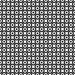 Vector seamless pattern, monochrome polka dot texture. Simple geometric background with staggered perforated circles, black & white abstract design. Element for prints, decor, textile, cloth, wrapping