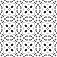 Vector seamless pattern, monochrome ornamental texture. Delicate floral figures, traditional oriental style. Black & white abstract repeat geometrical background. Design for decoration, print, textile