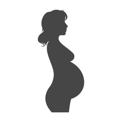 Silhouette pregnant woman - Illustration